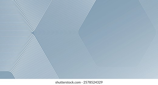 Simple hexagon lines on gray background. Geometric stripe lines abstract background