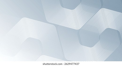 Linhas hexágonas simples no plano de fundo cinza. Plano de fundo simples abstrato de faixa geométrica