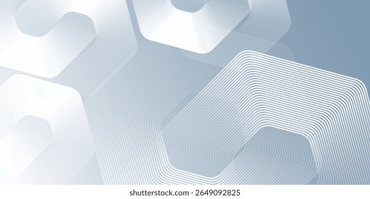 Simple hexagon lines on gray background. Geometric stripe line art design abstract simple art background