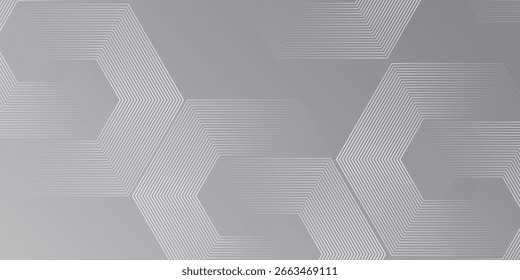 Simple hexagon lines on gray background. Geometric lines design modern art nice abstract good glowing circle