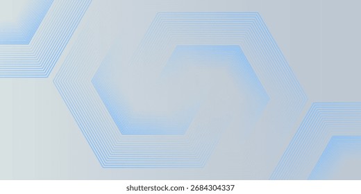 Simple hexagon lines on gray background. Geometric stripe lines abstract background