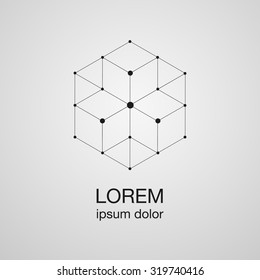 simple hexagon logo design concept, vector logo template