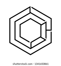 Simple hexagon logo icon design