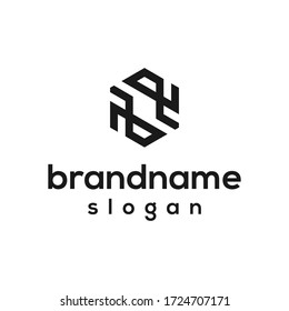 vector de diseño de logotipo moderno hexágono simple
