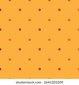 Simple hexagon pattern. Repeating dots cut in half for 3D effect. Seamless print for beach towels and backdrops for website design. Honeycomb style packaging. Infinite possibilities, illustration.