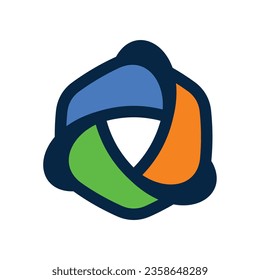 Simple hexagonal colorful logo design