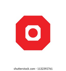 simple hexagonal dot logo vector