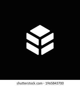 simple hexagonal flat building roof geometric logo vector