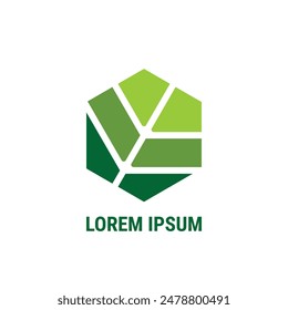 simple hexagonal leaf design logo