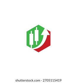 Logotipo hexagonal simple del mercado de valores