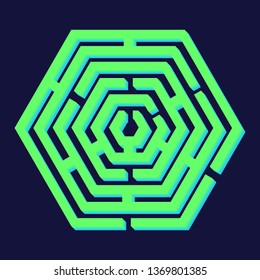 A simple Hexagonal maze. Labyrinth. Vector.