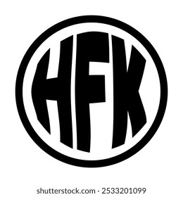 Simple HFK text vector, design logo icon, black and white concept.