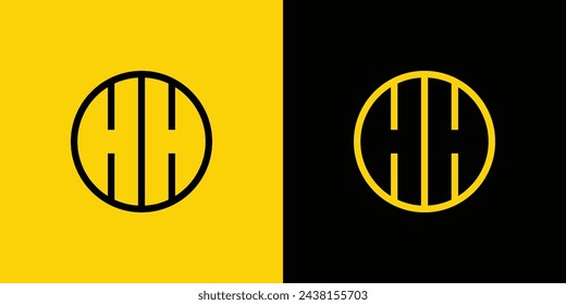Conjunto simple del logotipo del círculo de las letras de HH, conveniente para el negocio con las iniciales de HH