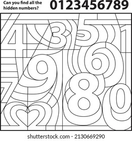 Simple hidden number for kids (0 to 9)