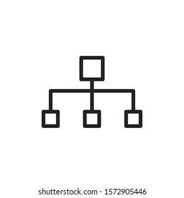 Simple hierarchy line icon. Stroke pictogram. Vector illustration isolated on a white background. Premium quality symbol. Vector sign for mobile app and web sites.