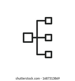 Icono de línea de jerarquía simple. Pictograma de trazo. Ilustración vectorial aislada en un fondo blanco. Símbolo de calidad superior. Signo de vector para aplicaciones móviles y sitios web.