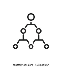 Simple hierarchy line icon. Stroke pictogram. Vector illustration isolated on a white background. Premium quality symbol. Vector sign for mobile app and web sites.