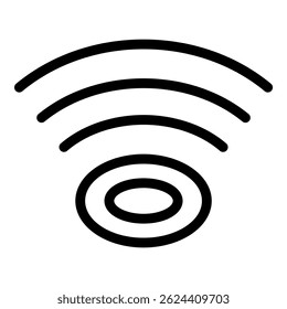 Simple high contrast illustration of a wifi signal icon on a white background