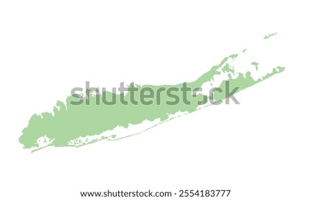 Simple high detailed map of Long Island New York, USA.