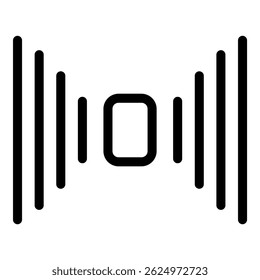 Einfaches Kontrastsymbol für eine Klangwelle, ideal für Multimedia-Anwendungen