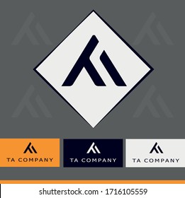 Simple and highlighted modern vectoral logotype with TA letters.