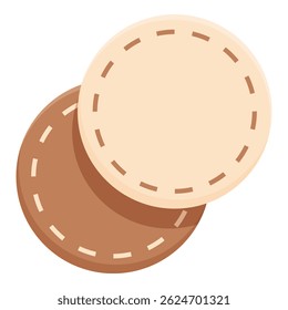 Simple, highquality vector graphic of two round wooden boards in an isometric view