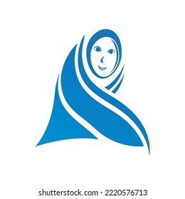 Icono de logotipo simple hijab ilustración de diseño vectorial