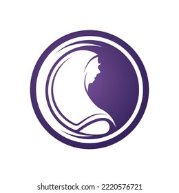 Simple hijab logo icon vector design illustration