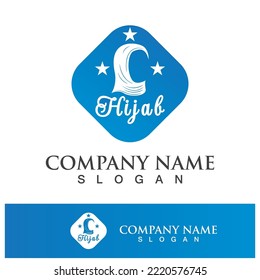 Icono de logotipo simple hijab ilustración de diseño vectorial