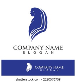 Simple hijab logo icon vector design illustration