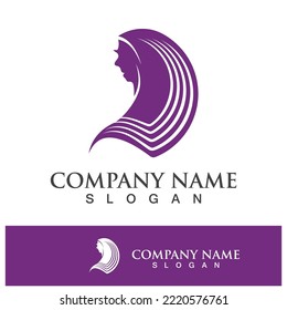 Simple hijab logo icon vector design illustration