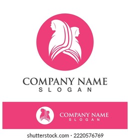 Simple hijab logo icon vector design illustration