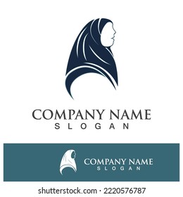 Simple hijab logo icon vector design illustration