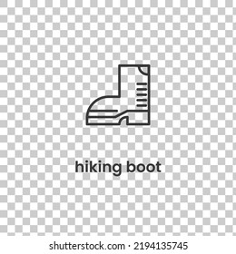 Simple Hiking Boot Icon. Stroke Pictogram. Vector Illustration Isolated On A Transparent Background PNG. Premium Quality Symbol. Vector Sign For Mobile App And Web Sites.