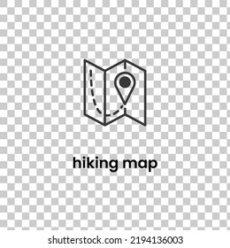 Simple hiking map icon. Stroke pictogram. Vector illustration isolated on a transparent background PNG. Premium quality symbol. Vector sign for mobile app and web sites.