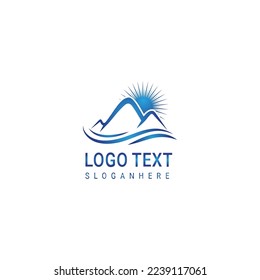 simple hills and valley logo vector