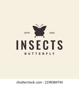 simple hipster butterfly logo design