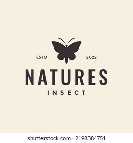 diseño simple de logotipo de mariposa hipster