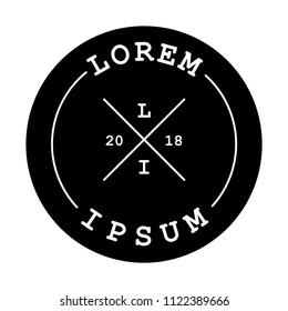 simple hipster logo template. circular shape with two crossed lines
