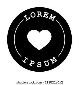 simple hipster logo template with heart inside