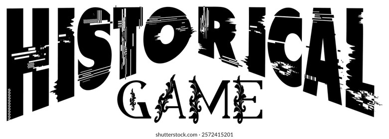 Simple HISTORICAL GAME text vector, creator content name design.