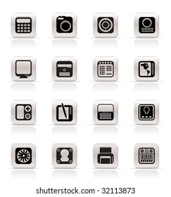 Simple Hi-tech equipment Icons - vector icon set