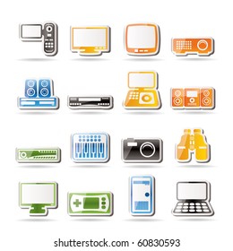 Simple Hi-tech equipment icons - vector icon set 2