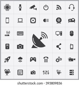 Simple hi-tech icons set. Universal hi-tech icon to use for web and mobile UI, set of basic hi-tech elements 