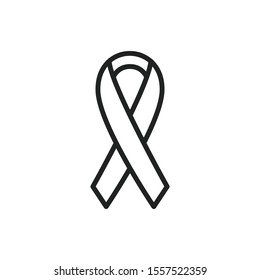 Simple HIV AIDS breast cancer line icon. Stroke pictogram. Vector illustration isolated on a white background. Premium quality symbol. Vector sign for mobile app and web sites.