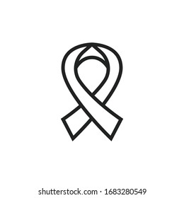 Simple HIV AIDS breast cancer line icon. Stroke pictogram. Vector illustration isolated on a white background. Premium quality symbol. Vector sign for mobile app and web sites.