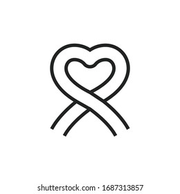 Simple HIV AIDS breast cancer line icon. Stroke pictogram. Vector illustration isolated on a white background. Premium quality symbol. Vector sign for mobile app and web sites.