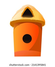 Simple hive. House for bees. Wildlife object. For Little funny insect. Cute cartoon style. Isolated on white background. Vector.