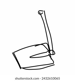 boceto de azada simple con líneas y curvas