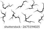 Simple hole crack wall set illustration